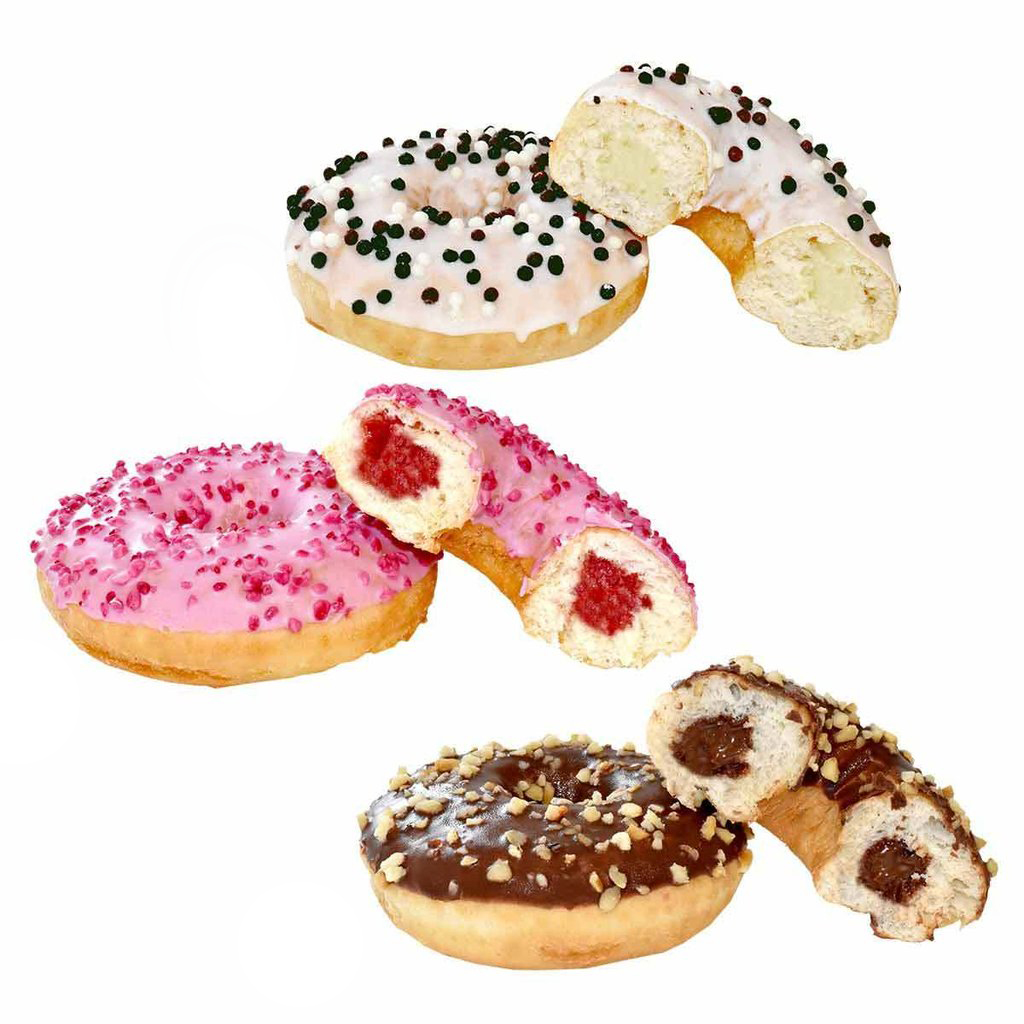 ASSORTIMENTO DI DONUT RIPIENI 3 VARIETÀ 36 x 68g