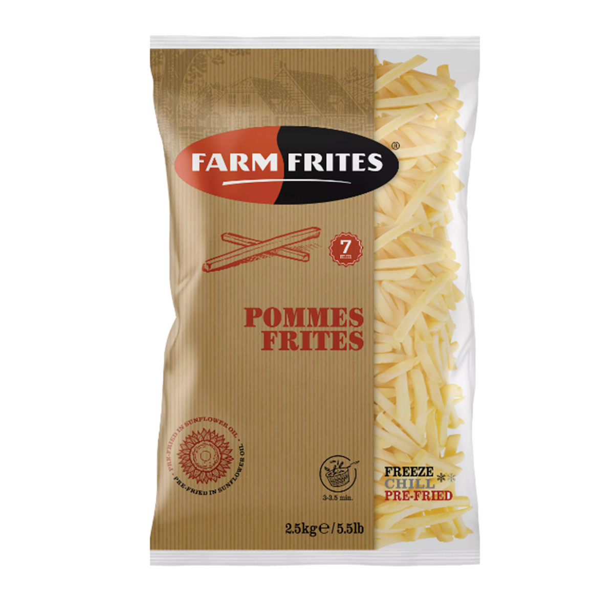 POMMES 7MM FARM FRITES 5 x 2,5 kg